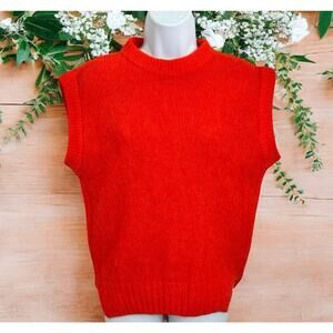 Bellerina Paris Sweater Women's One Size Orange Mohair Blend Made in Italy